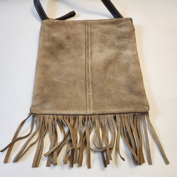 Vintage Coach Tan Suede Fringed Crossbody Bag - Picture 11 of 16